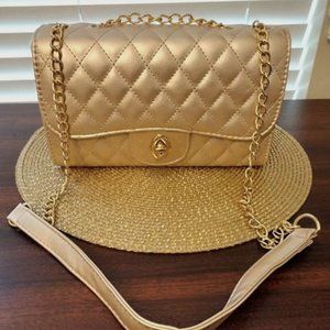 Gold Luxury Women Shoulder Crossbody Handbag PU Leather